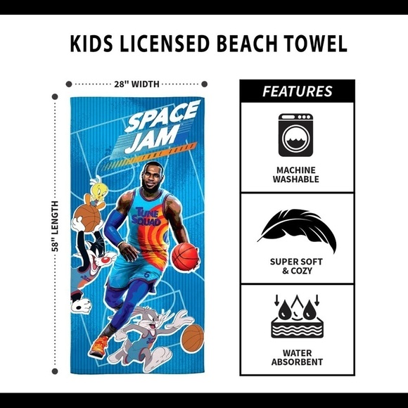 SPACE Jam Beach Towel 2022 Blue - Picture 3 of 3
